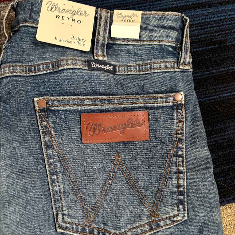 Wrangler Retro Bailey High Rise Flare Jeans - Blue Denim